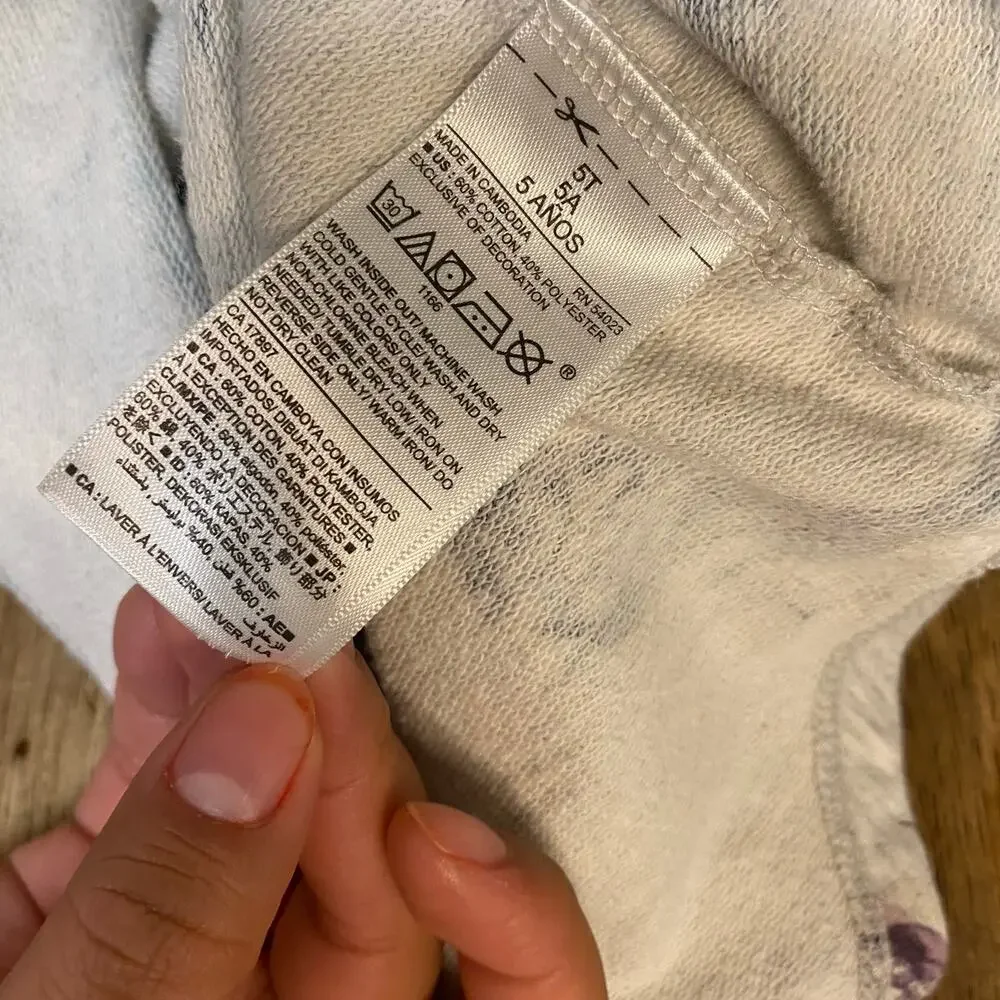 Old Navy gray bird long sleeve sweatshirt‎ dress SIZE 5